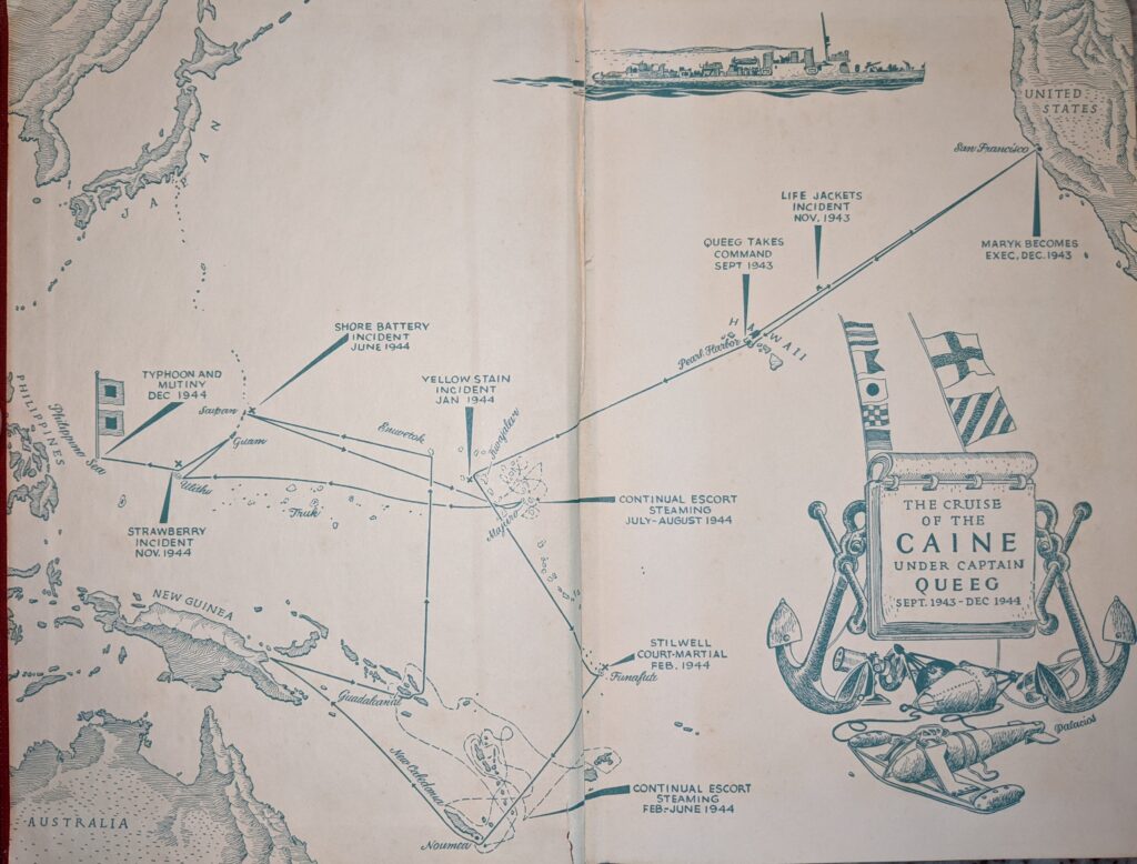 Map from The Caine Mutiny